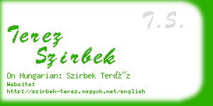 terez szirbek business card